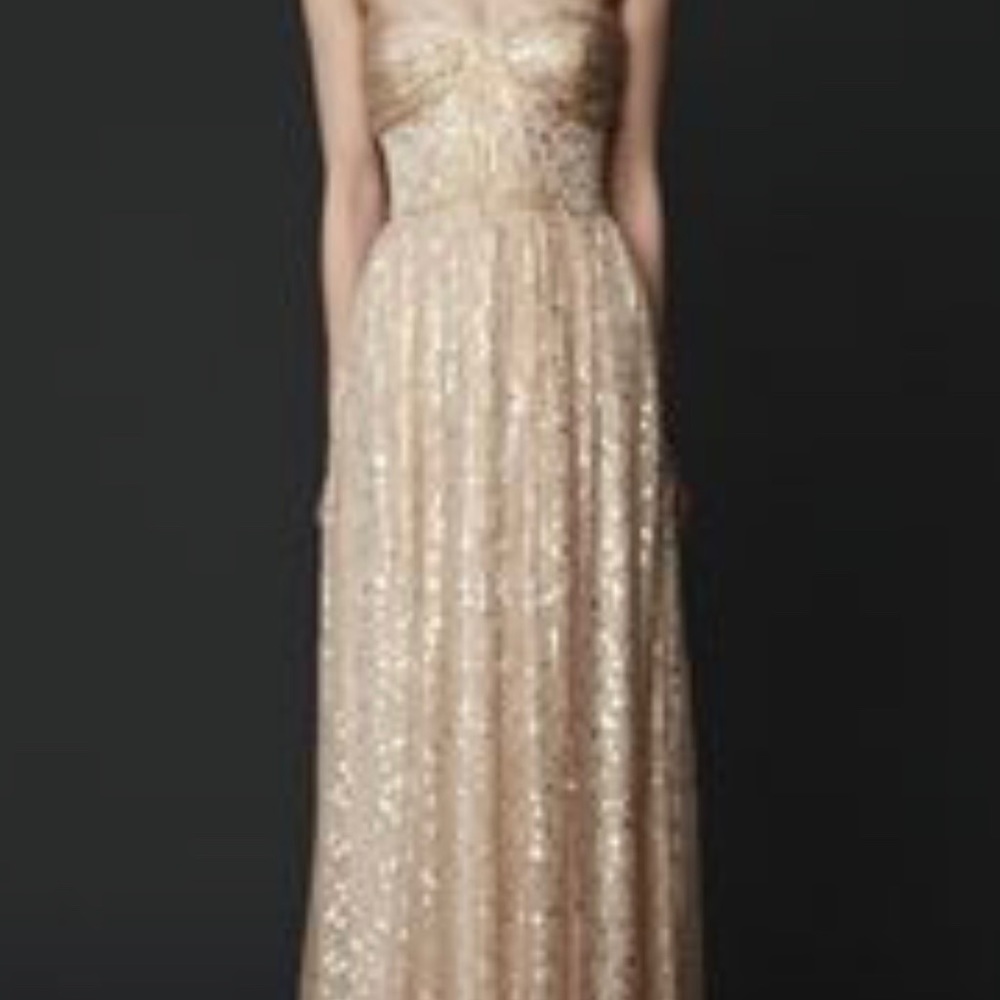 Erin Fetherston pink and gold gown